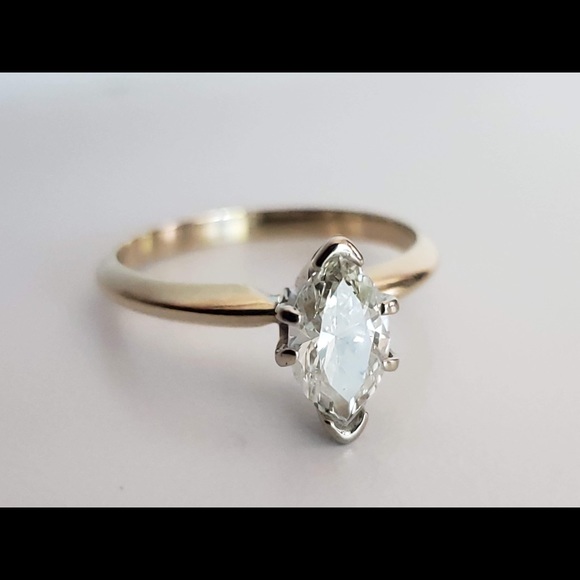 .74 ct Marquise cut diamond ring - Picture 1 of 5
